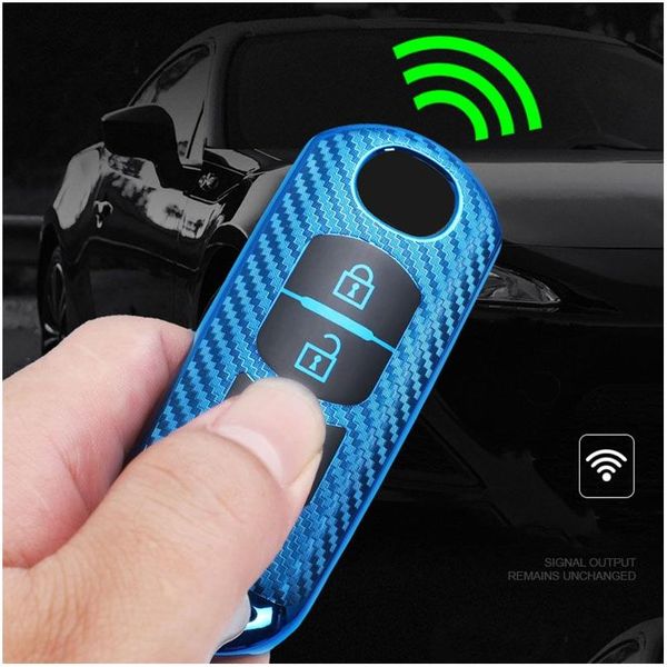 Chave do carro de fibra de carbono veículo remoto Er Soft Tpu Keys Case para Mazda 2 3 6 Atenza Axela Demio Cx-5 Cx5 Cx-3 Cx7 Cx-9 Shell Drop Deliv Dh1Bd