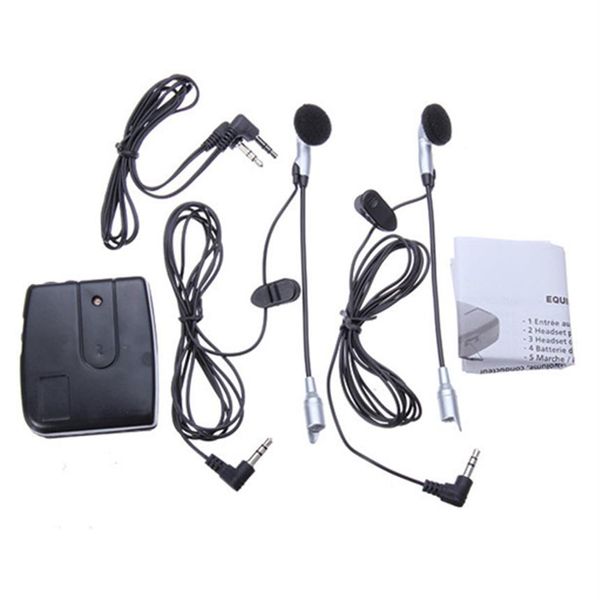 1 PAR Capacete de motocicleta para capacete conjunto de intercomunicação 2 fones de ouvido entrada MP3 Microphone158M