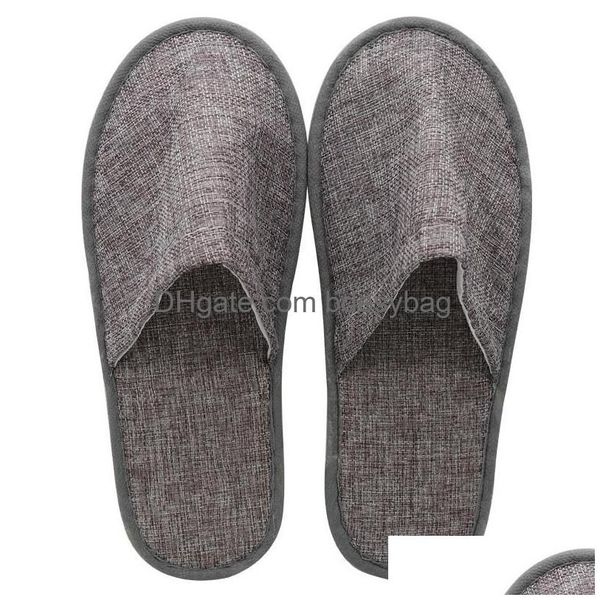 Pantofole usa e getta 1 paio di biancheria confortevole El Travel Spa Casual Uni Home Guest Anti Slip Drop Delivery Garden Hotel Supplies Bagno Dhv9A