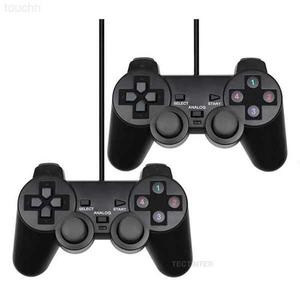 Controladores de jogo Joysticks Wired USB PC Game Controller para WinXP / Win7 / Win8 / Win10 para PC Computador Laptop Preto Gamepad Joystick L230916