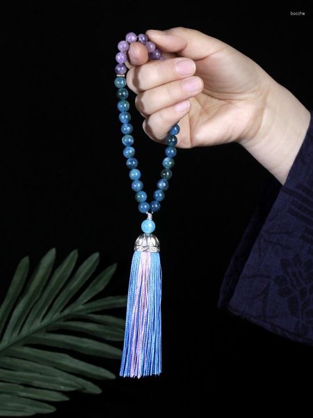 Strand 8mm Gül Kuvars İslami Müslüman Tasbih 33 Boncuk Bilezik Kadın Tassel Blessing Tespih Doğal Yarı Değerli Taş Takı