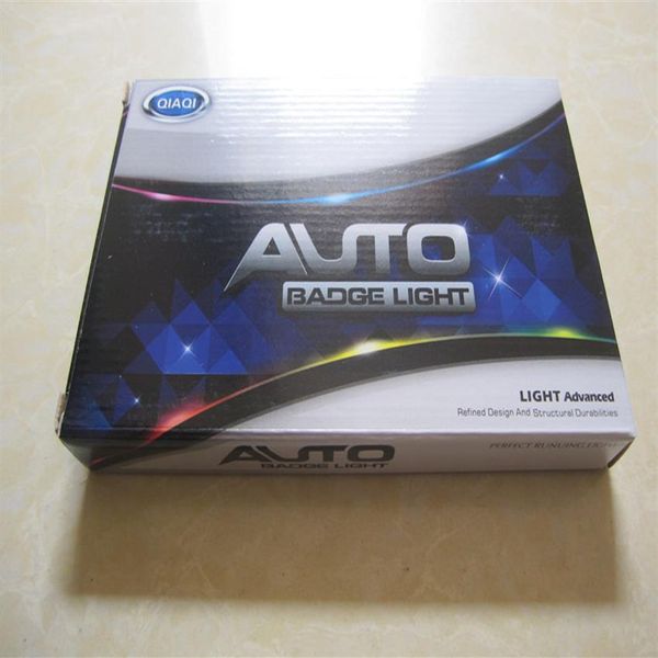 5d LED emblemas de carro 12V estilo adesivo emblema de sinal branco vermelho azul acessórios automotivos tamanho 76x87mm312l