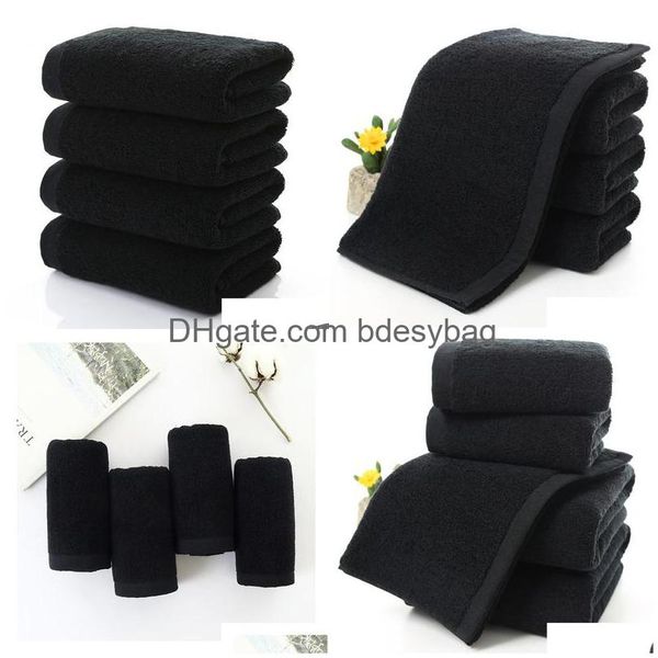 Toalha de banho preto grande algodão grosso chuveiro rosto toalhas casa banheiro el adts badhanddoek toalha de banho serviette bain entrega gota dhand