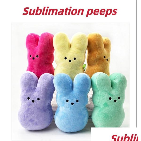 Outros suprimentos de festa festiva Coelhinho da Páscoa Peeps Plush Rabbit Dolls Simation Stuffed Animal para crianças Presente Soft Travesseiro Gota Entrega Hom DHP3I