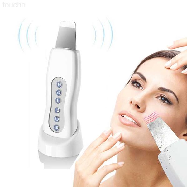 Scrubber elettrico per il viso Scrubber per la pelle ad ultrasuoni Detergente per il viso profondo Ion Acne Remover Comedone Peeling Pala Cleaner Massaggiatore facciale Macchina per il lifting del viso L230920