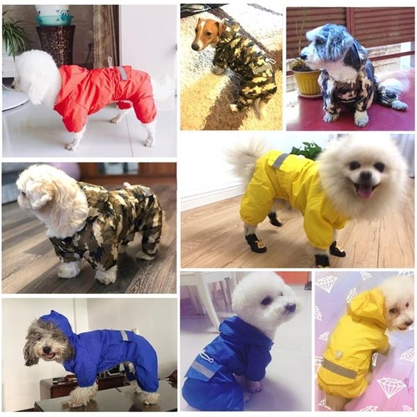 DRESSPET Capa de chuva para cães de estimação 100% poliéster à prova d'água jaqueta para cães pequenos e médios roupas de chuva XXL Y200917307C