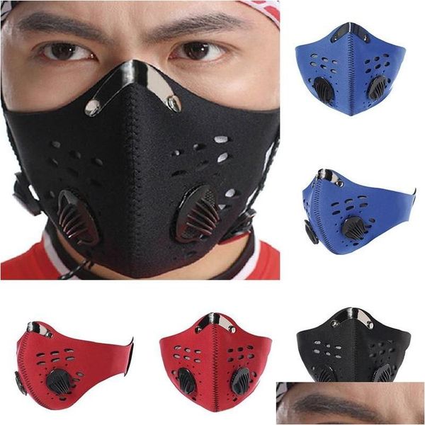 Велосипедные шапки Маски Пылезащитная маска для лица с активированным углем Мужчины Женщины Противозагрязняющая тренировочная велосипедная дорожка для бега на открытом воздухе Drop De Dhmwf