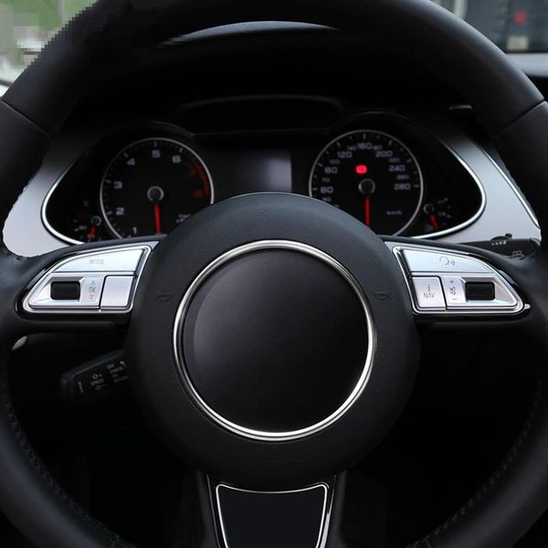 6 pezzi pulsanti sul volante dell'auto paillettes Chrome ABS styling accessori interni decalcomanie per Audi Q3 Q5 A7 A3 A4 A5 A6 S3 S5 S6 S72605