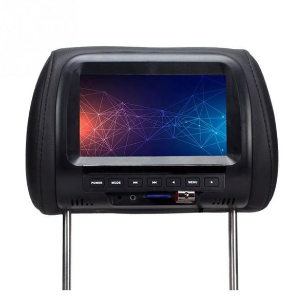 Monitor de carro com tela led tft de 7 polegadas, mp5 player, monitor de encosto de cabeça, suporte av, usb, multimídia, alto-falante fm, carro, dvd, vídeo 720p278t