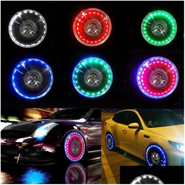 Bullone ruota Dado Car Tire Air Vae Cap Light con sensore di movimento Colorf Led Pneumatici Illuminazione Ugello gas Tappi Moto Drop Delivery Mo Dhp1Y