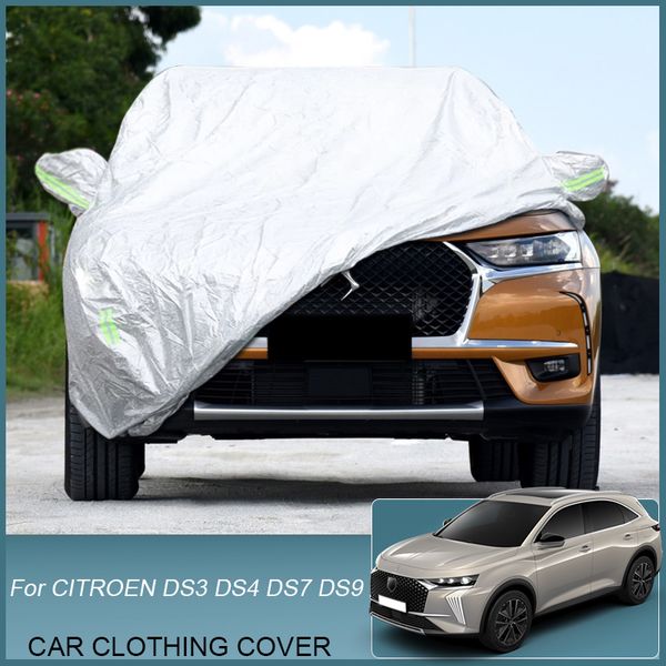 Capa completa para carro, chuva, gelo, neve, poeira, à prova d'água, proteção anti-uv, para citroen ds3 ds4 ds7 ds9, acessórios externos para automóveis