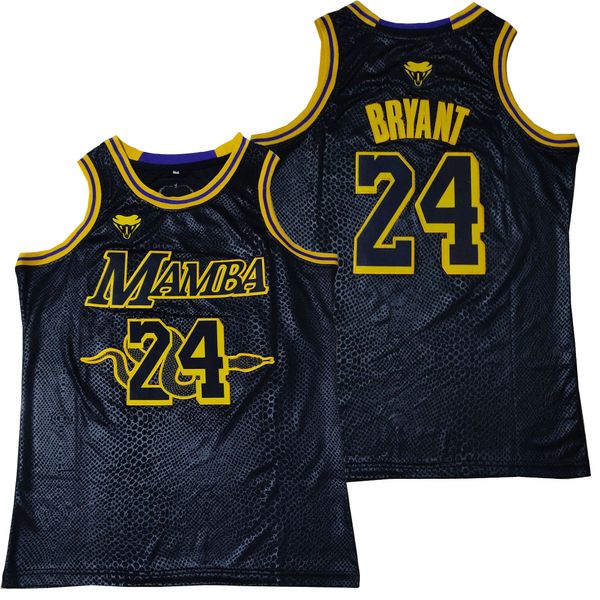 Herren 24 Mamba Black Farewell Tribute Sportshirt 90er Hip Hop Fashion Basketball Jersey S-xxxl