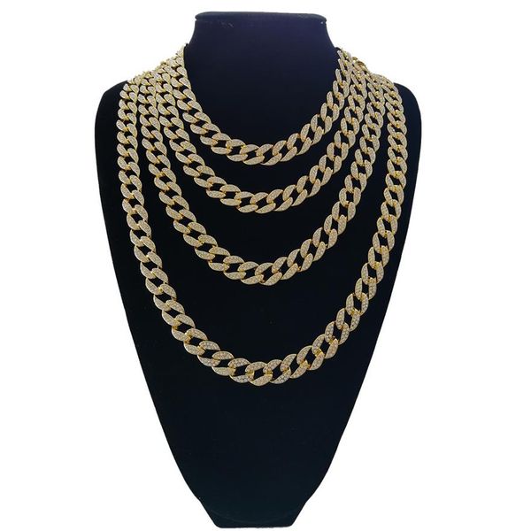 HipHop vereist aus Miami Cuban Link Chains Halskette für Herren lang dick schwer Big Bling Hip Hop Frauen Gold Silber Schmuck Geschenk254x