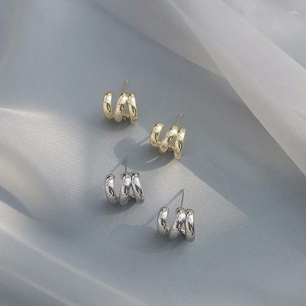 Brincos de parafuso prisioneiro 2023 tendência moda ouro luxo para mulheres coreano geometria metal simples feminino retro piercing jóias festa presente