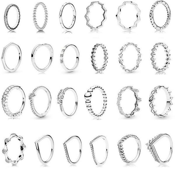 20 Stile Frühlingsring 925 Sterling Silber Verzauberte Krone Hochwertige Designerringe Original Mode DIY Charms Schmuck Für wome288E