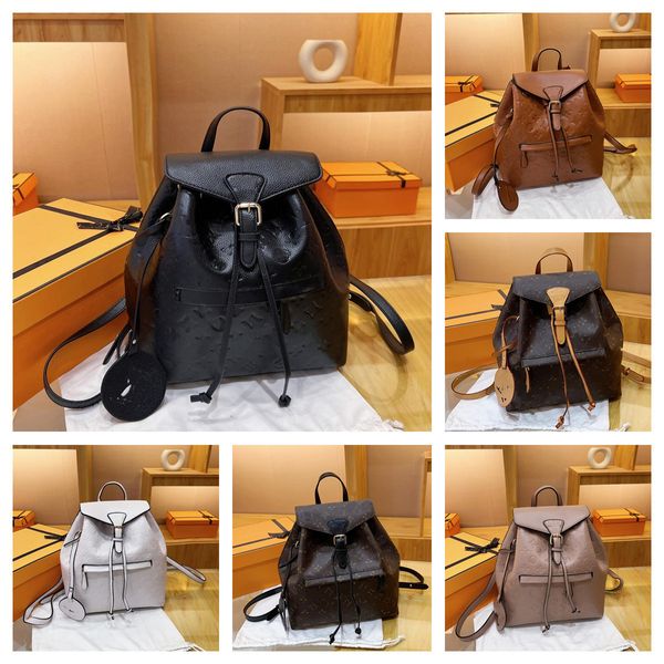 Designer-Tasche Rucksack MONTSOURIS PM elegante Reisetasche Handtasche Damen Hochwertiges Leder Prägung Schwarze Schnalle Rucksack Schulranzen Geldbörse Schulter Schultasche