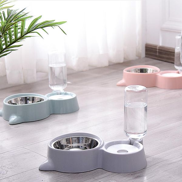 Blase Pet Bowls Edelstahl Automatische Feeder Wasser Dispenser Lebensmittel Behälter für Katze Hund Kätzchen Liefert Drop Schiff Y200917251i