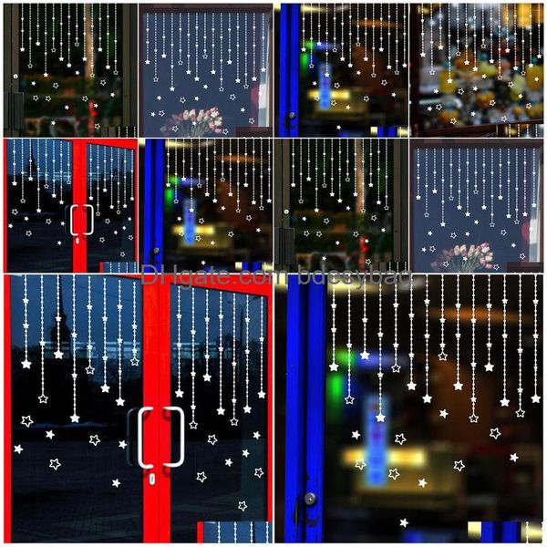 Adesivos de Parede Estrela de Natal Adesivo Home Shop Window Decor Festival Decalque 2022 Ano Decoração Acessórios Muursticker BF Drop Delive Dhtoa