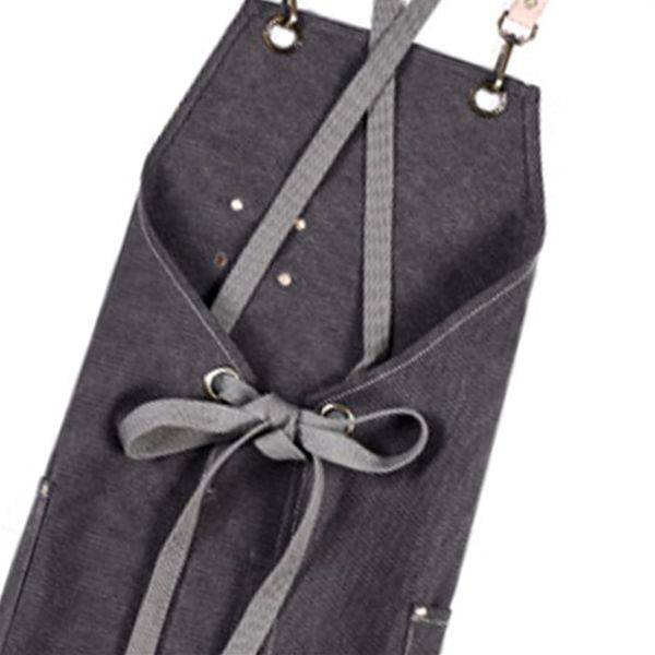 Avental de lona de algodão unissex ajustável couro pendurado pescoço el restaurante café barbeiro padaria bar garçom work251i