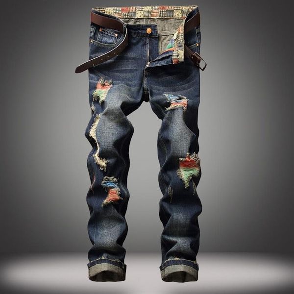 Брендовые джинсовые дизайнерские джинсы с дырками высокого качества, рваные для мужчин, размер 28-42, осень-зима 2020, бархатные HIPHOP, панк, уличная одежда2808