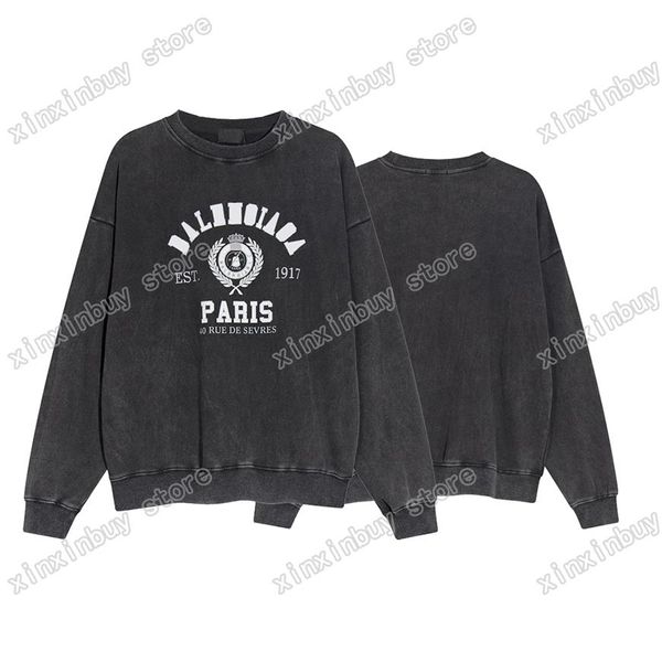 xinxinbuy Männer Frauen Designer Sweatshirts Hoodies DESTROYED Paris 1917 Ohren Weizen Druck schwarz Übergröße S-XL249A