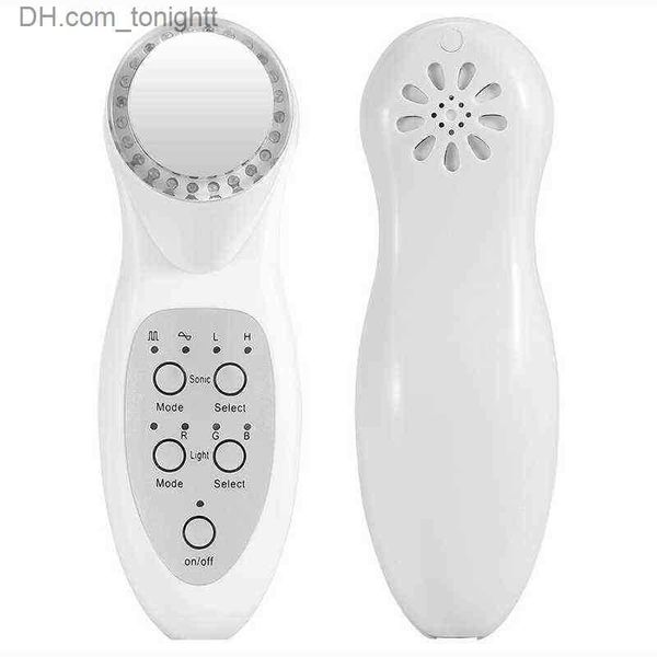 Equipamento de beleza Ultrasonic Facial Beauty Massager 7 Cores LED Photon Therapy Rejuvenescimento da pele Face Lifting Anti Rugas Dispositivo de remoção 220512 Q230916