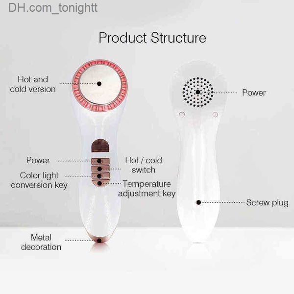 Schönheitsausrüstung LED-Gesichtshautverjüngung Kryotherapie Photon Gesichtslifting Vibrationsmassagegerät Heißes kühles Instrument Pflege Schönheitsgerät 220513 Q230916