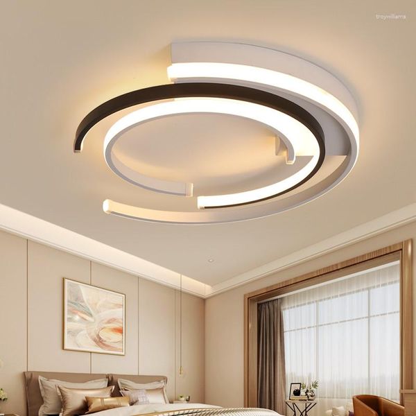 Lâmpadas pendentes modernas LED lustres luzes sala de estar quarto lustre de plafond moderne luminária plafonnier branco preto teto