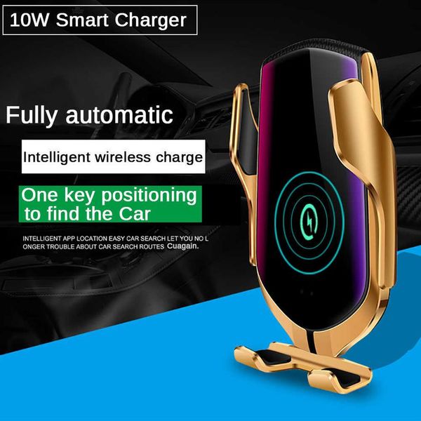 Qi Otomatik Clamping 10W Kablosuz Şarj Cihazı Araç Telefon Tutucu Akıllı Kızılötesi Sensör Hava Havalandırma Havalandırma Montajı Cep Telefonu Stand Hold288J