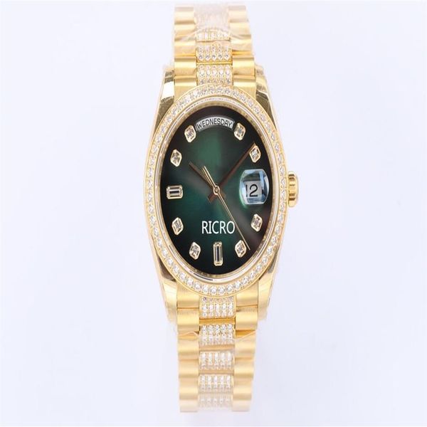 Relógio feminino mais vendido da fábrica EW 36mm linha intermediária anel de diamante 2836 movimento mecânico espelho de safira moda casual spor202o