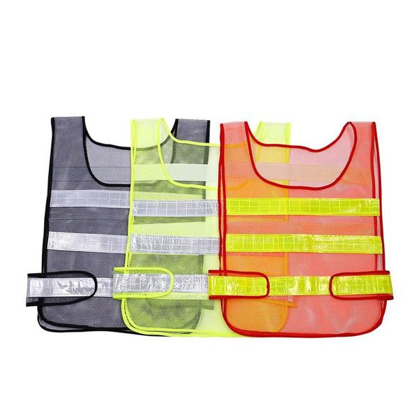 Fornecimento de segurança reflexiva atacado 3 cores colete oco grade alta visibilidade aviso construção tráfego trabalho roupas entrega gota o dhkap