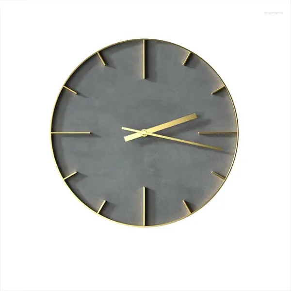Relógios de parede 2023 moda simples cimento cinza moderno concreto clássico decoração de luxo pendurado sala de jantar personalizável