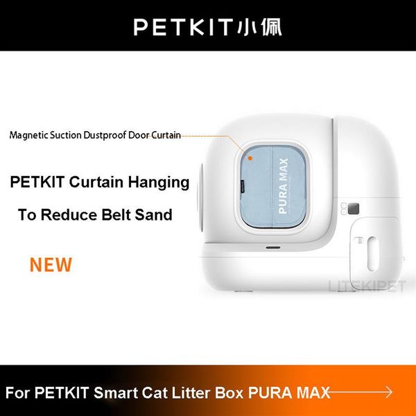 Outros suprimentos para gatos PETKIT Caixa de areia Automática Sucção Magnética Cortina de porta à prova de poeira para reduzir areia para PURA MAX Sandbox259t