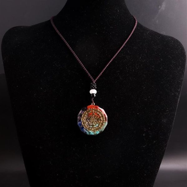 Colares de pingente para gota orgonite chakra cura energia pedra natural colar meditação jóias pendulum275z