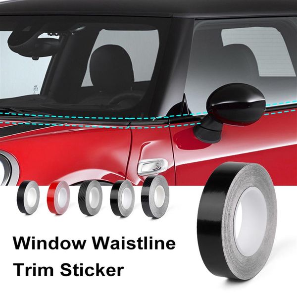 Finestra di automobile Trim Pellicola Del Vinile Porta Giro Vita Adesivo FAI DA TE Decorazione Linea Nera Per Mini Cooper R53 R55 R56 R60 R61 F54 F55 F56 F60221C