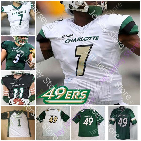 Personalizado Charlotte Football Jersey NCAA College Chris Reynolds Benny LeMay Victor Tucker Cameron Dollar Alex Highsmith Markees Watts