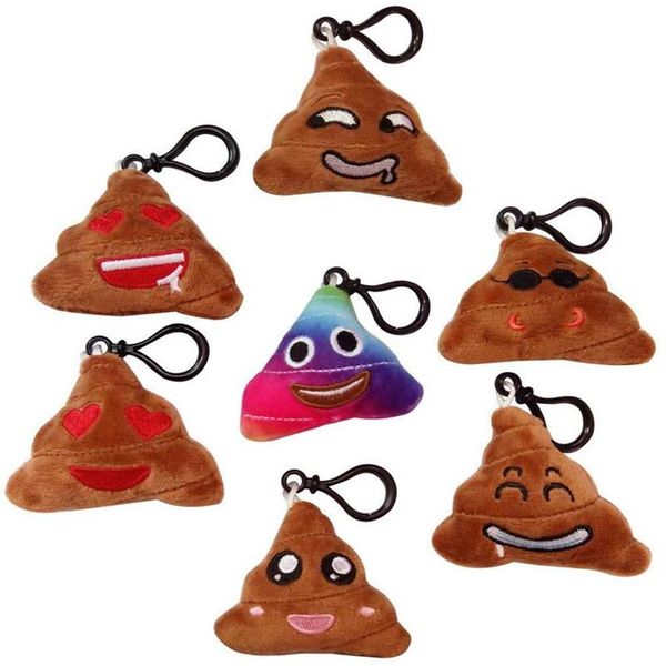 30 Stück / Menge Emoticon-Schlüsselanhänger aus weichem Plüsch, Poop-Gesicht, Schlüsselanhänger, Emoticon-Schlüsselanhänger, Taschenanhänger, Charm-Schlüsselanhänger, Schmuck mit 209Q