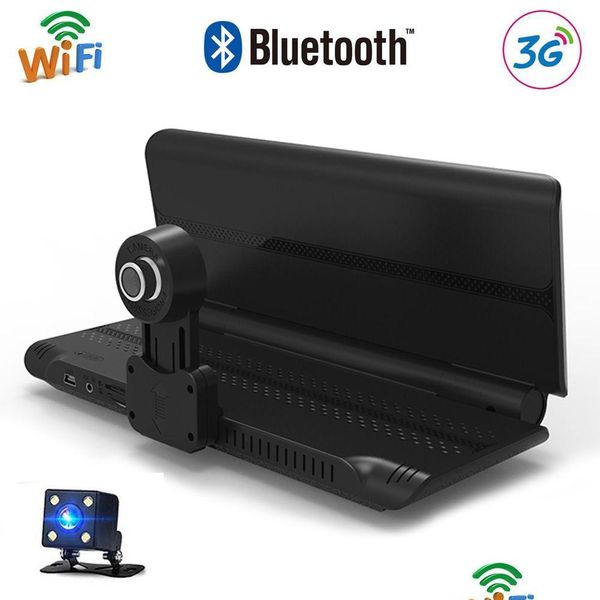 Auto-GPS-Zubehör HD 7-Zoll-DVR 3G Android-Recorder 1080P Dual-Objektiv-Camcorder Bluetooth Wifi 16 GB Navigationskarten Drop-Lieferung Dhtlp