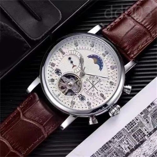 Relógio de luxo designer tourbillon esqueleto relógios para homens de alta qualidade moda montre de luxe mostrador preto branco relógio vintage pulseira confortável sb042
