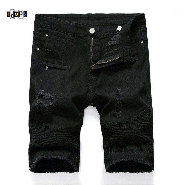 Jeans da uomo Idopy Uomo Strappato Biker Pantaloncini di jeans Estate Moto Per uomo Multi tasche Designer di marca Plus Size 28-4012914