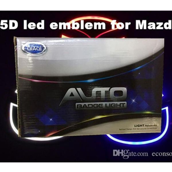 5D-Auto-LED-Abzeichen, Symbole, Logo, Rücklicht, Glühbirne, Weiß, Rot, Blau, Farbe 250Y