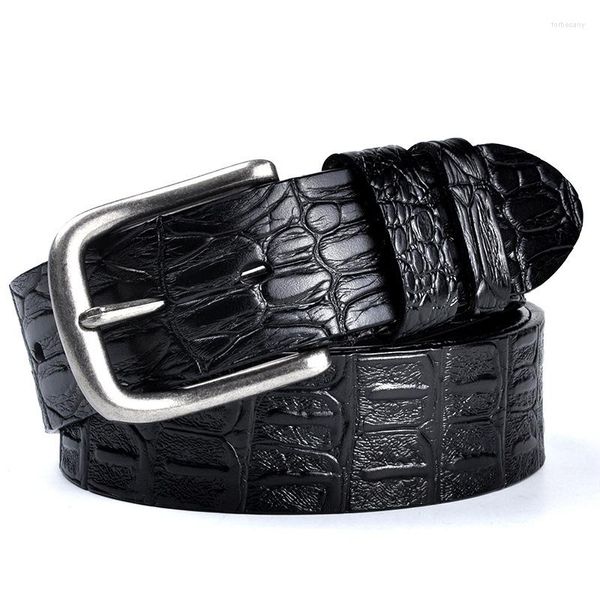 Cintos de couro genuíno homens cinto senhoras crocodilo cowskin luxo designer moda masculina alta qualidade cinta larga