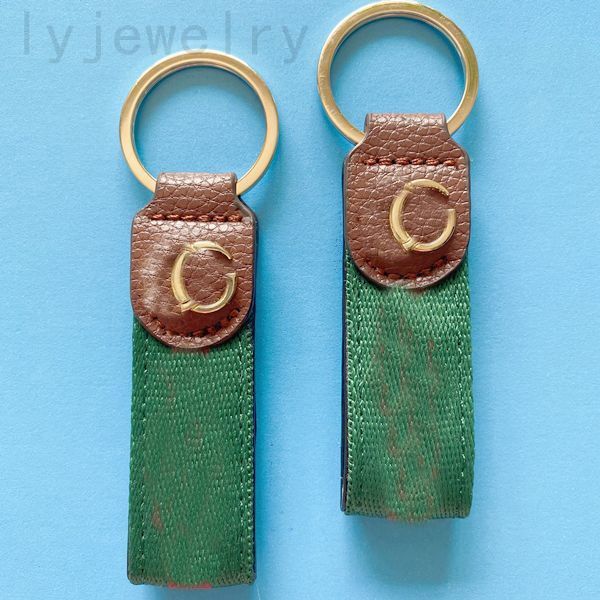 Dokuma anahtarlık cüzdan araba lüks anahtarlık yeşil şerit dokuma sevimli kordon kadın anahtar zinciri moda aksesuarları şık klasik ünlü mektuplar pj055