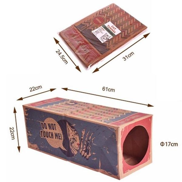 Giocattoli per gatti Tunnel pieghevole Tubi da gioco per animali domestici Forniture per cuccioli di cane e gattino Scatola di carta divertente Toy313p