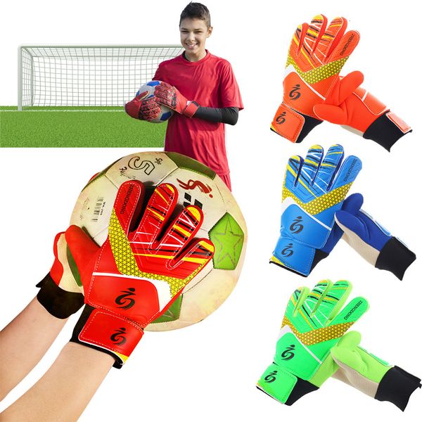 Luvas esportivas látex profissional criança futebol goleiro luvas fortes luvas de proteção de dedo completo luvas de jogo de futebol 230915