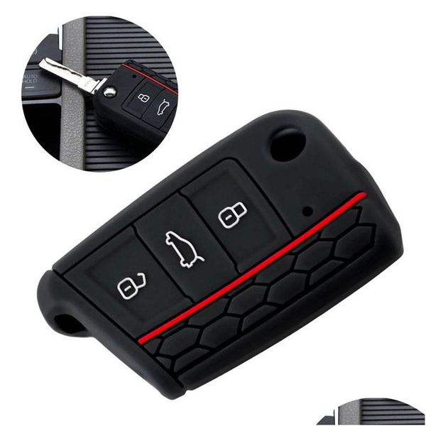 Chave do carro Durável Sile Er Case Cap Controle Remoto para Volkgen Golf 7 Nissan Xterra Drop Delivery Mobiles Motos Interior Accessori Dhneh