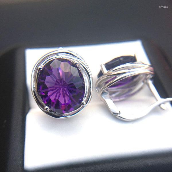 Ohrstecker CSJ Amethyst Ohrring Sterling 925 Silber Fußball Feuerwerk Schnitt Hochwertiger feiner Schmuck Frauen Femme Hochzeit Party Geschenk