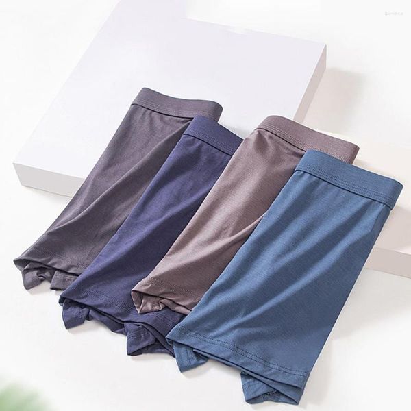 Cuecas masculinas modal boxers u-bolsa troncos macios super elasticidade conforto roupa interior sólida cuecas curtas casuais nadar calcinha de respiração