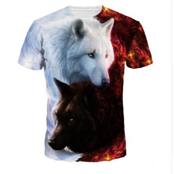 Più nuovo Lupo 3D Stampa Animale Fresco Divertente T-Shirt Da Uomo Manica Corta Estate Magliette E Camicette Tee Shirt T Shirt Moda Maschile maglietta Maschile 3XL2197