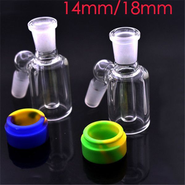 Atacado Hookah Ash Catcher com 14mm 18mm Feminino Masculino Joint Water Pipes Catchers Silicone Wax Oil Container Reclaimer Grosso Ashcatcher para vidro Dab Rig Bongs